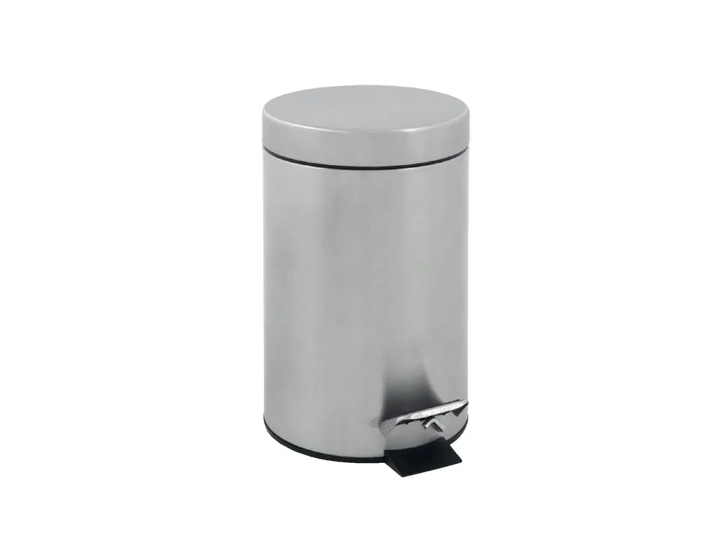Afvalbak pedaalemmer RVS mat rond 3 liter