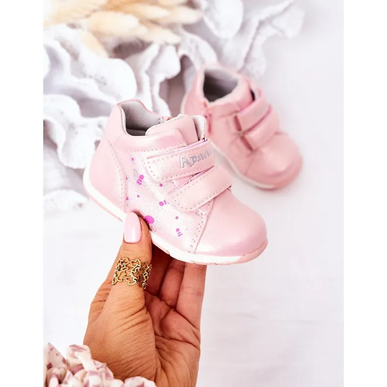 Apawwa Kinderbrogues Met Klittenband Roze Milo