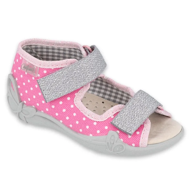 Befado gele kinderschoenen 342P024 roze grijs