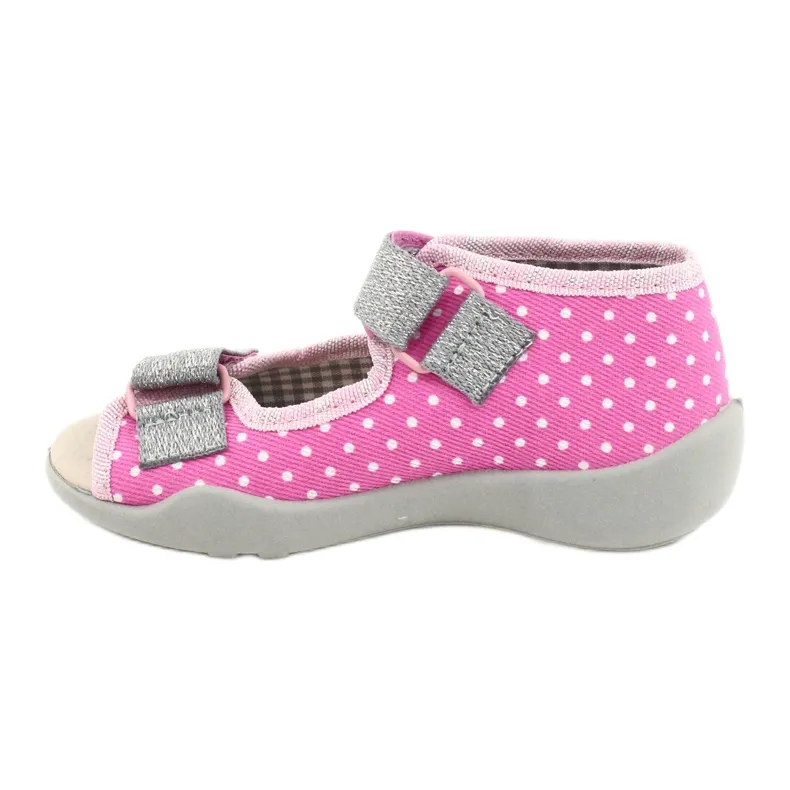 Befado gele kinderschoenen 342P024 roze grijs