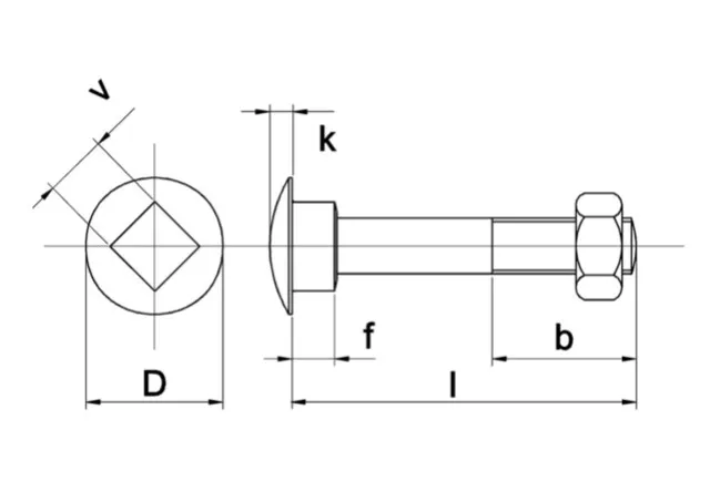 BOUT DIN 603/555 VV M 10 X 100  50