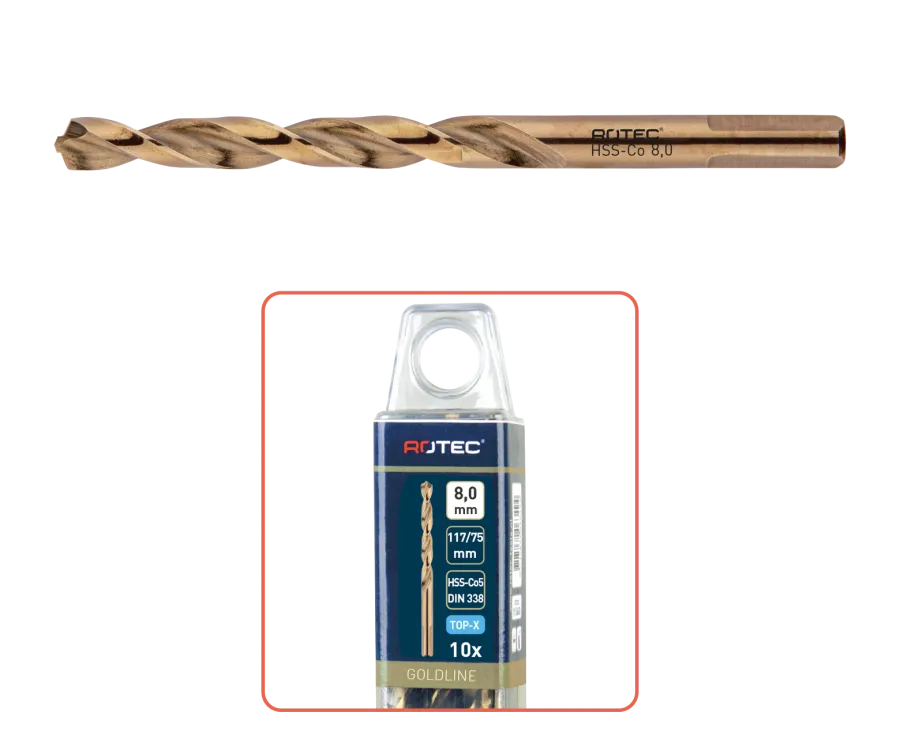 Cobalt Spiraalboren DIN 338 splitpoint   4.0 mm   verpakking 10 stuks