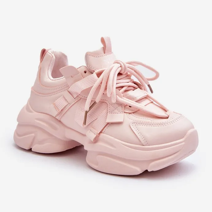 Damessneakers op dikke zool, roze Windamella