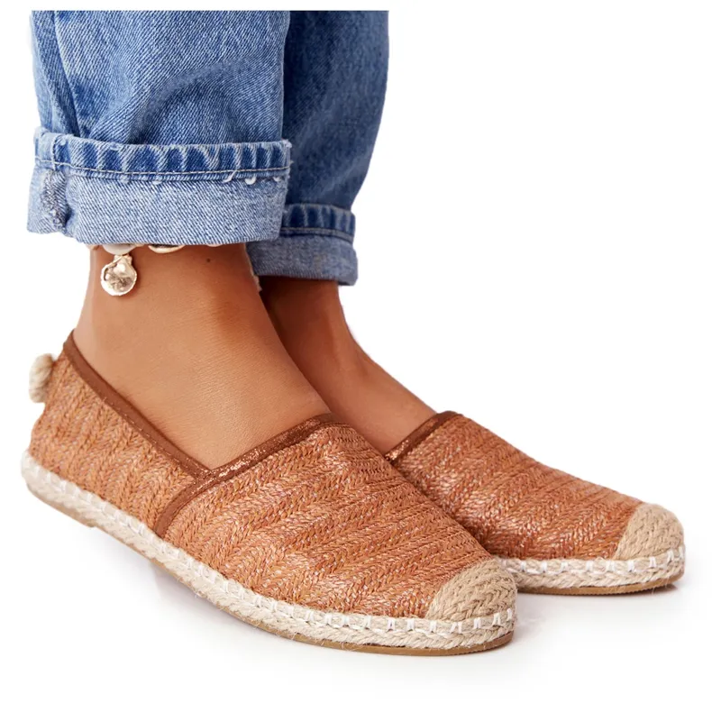 Espadrilles op stro Lu Boo bruine zool