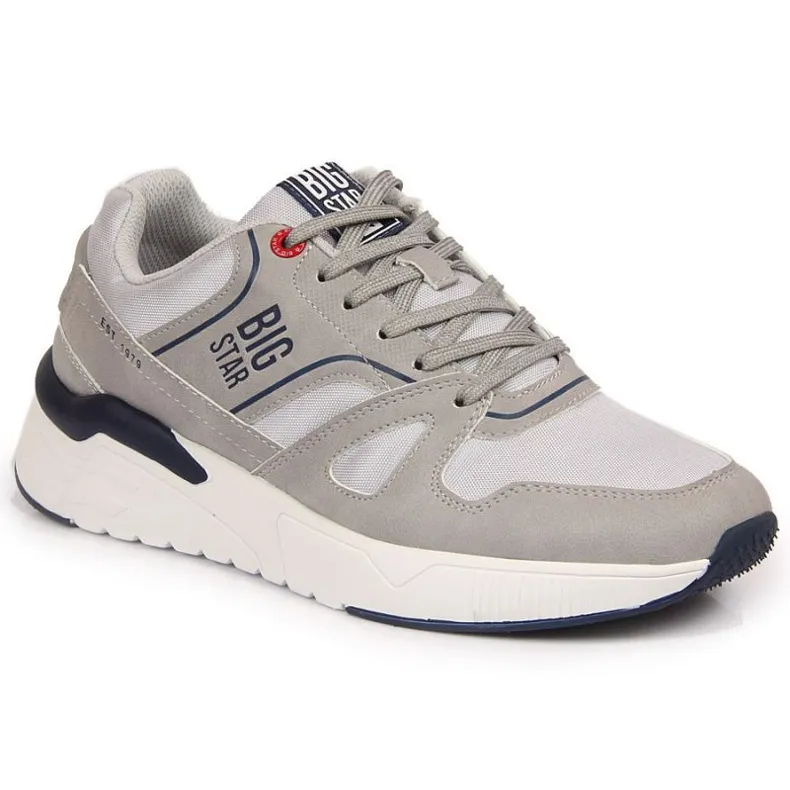 Grijze vrijetijdssportschoenen Big Star M JJ174276 grijs