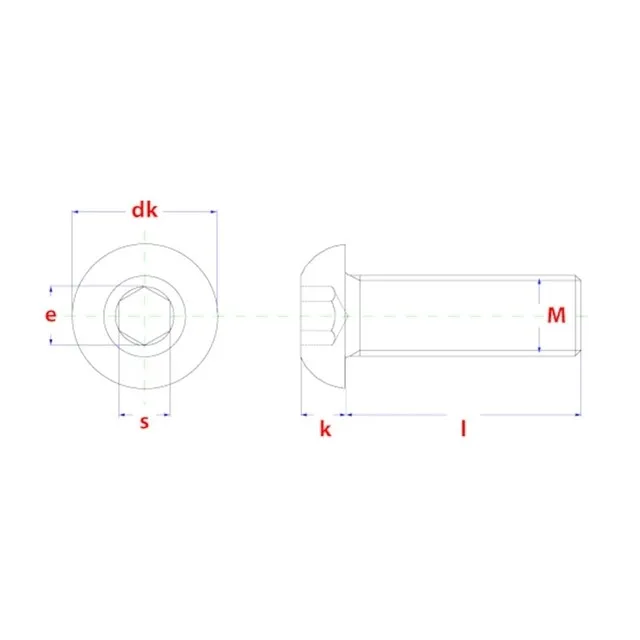 INBUSBOUT/BINNENZESKANTBOUT BKS A2 RVS ISO 73801 M8X25