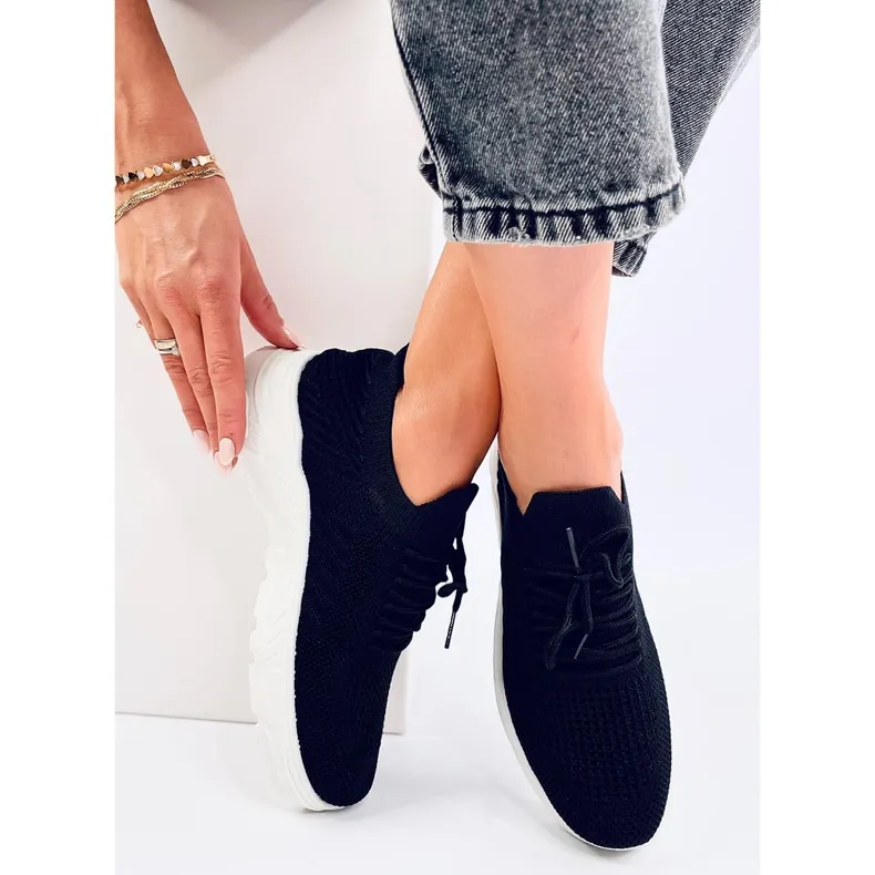 Jaussa ZWART/WIT soksportschoenen