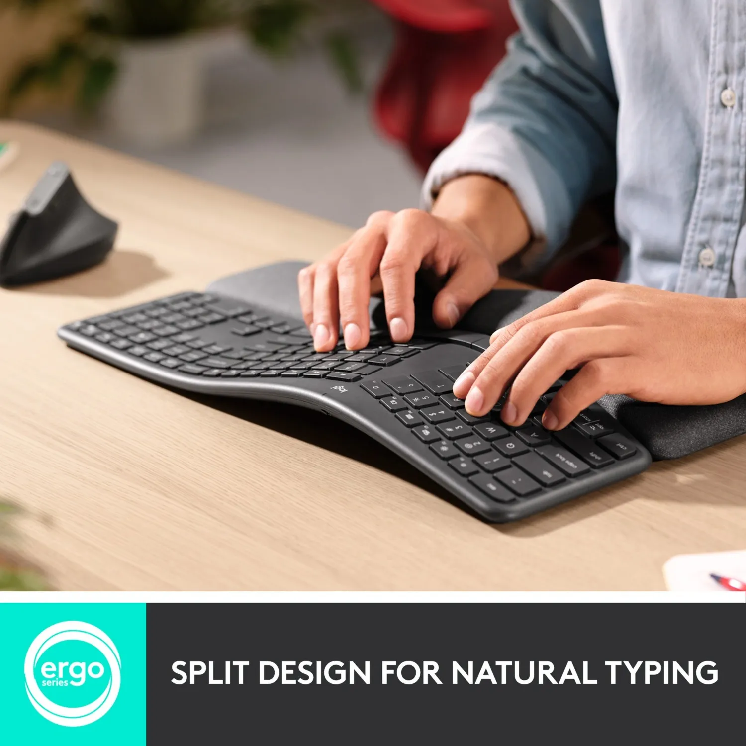 Logitech K860 ERGO Keyboard, toetsenbord (Zwart, Bluetooth, US international ISO)
