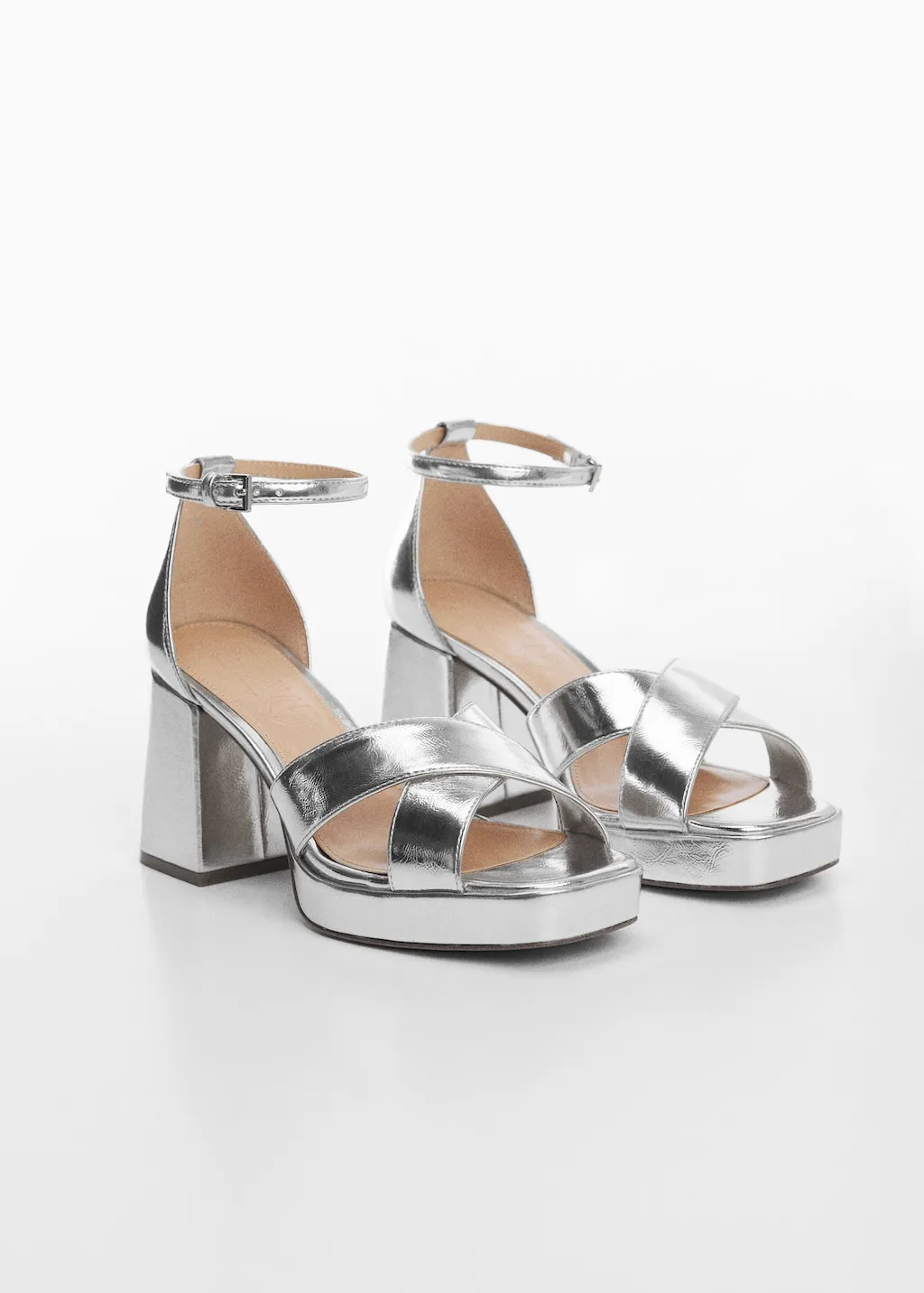 Metallic sandalen met hakken