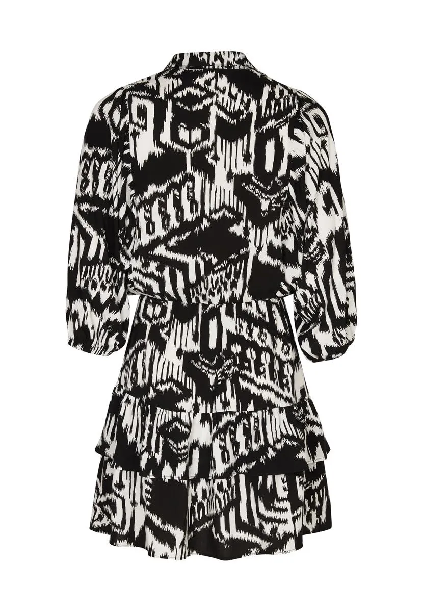 Miss Etam X Roxeanne Hazes Jurk print zwart 'Gloria'