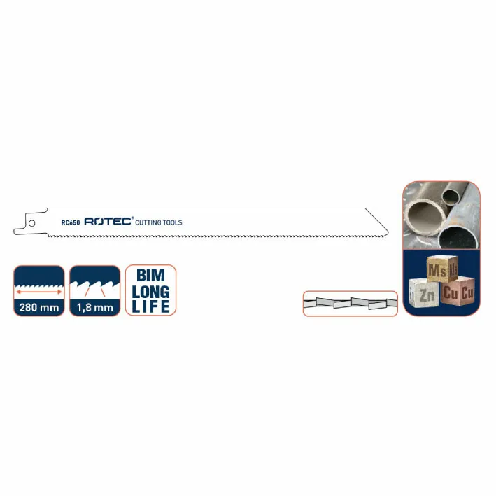 Reciprozagen RC650  280 mm T1.8   verpakking 5 stuks