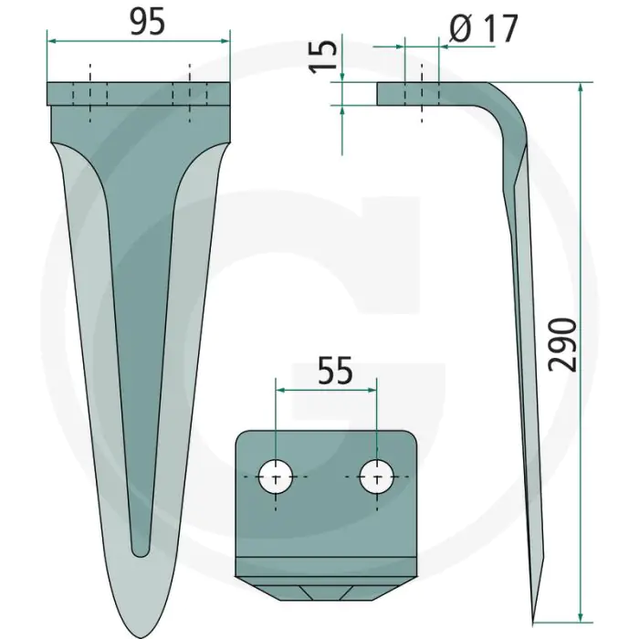 Rotorkopegtand 290x95x15mm Morra passend
