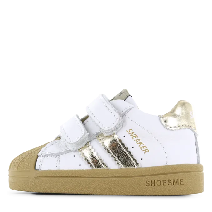 SHOESME WITGOUDEN SNEAKERTJE MET STOOTNEUS