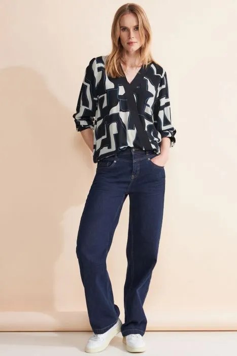 STREET ONE BLOUSETOP MET ALLOVER PRINT