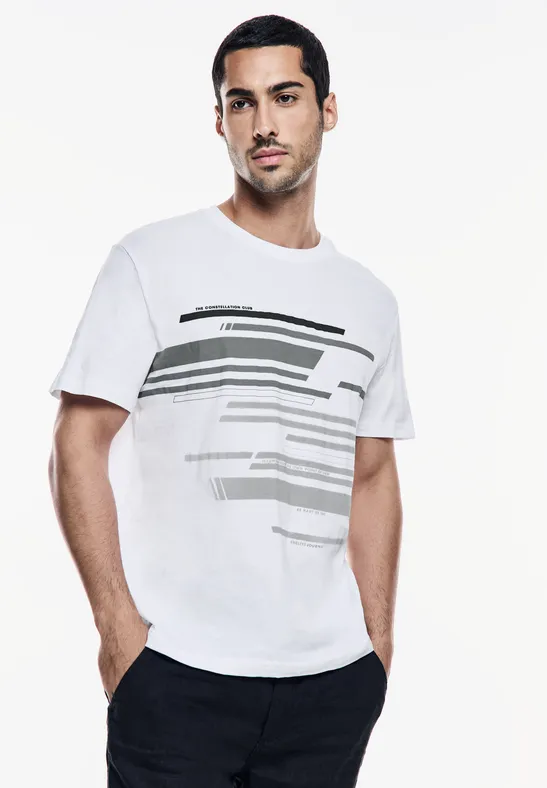 STREET ONE MEN TSHIRT MET PRINT OP DE BORST