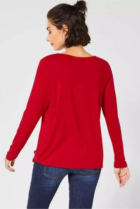 Street One shirt met sierbies