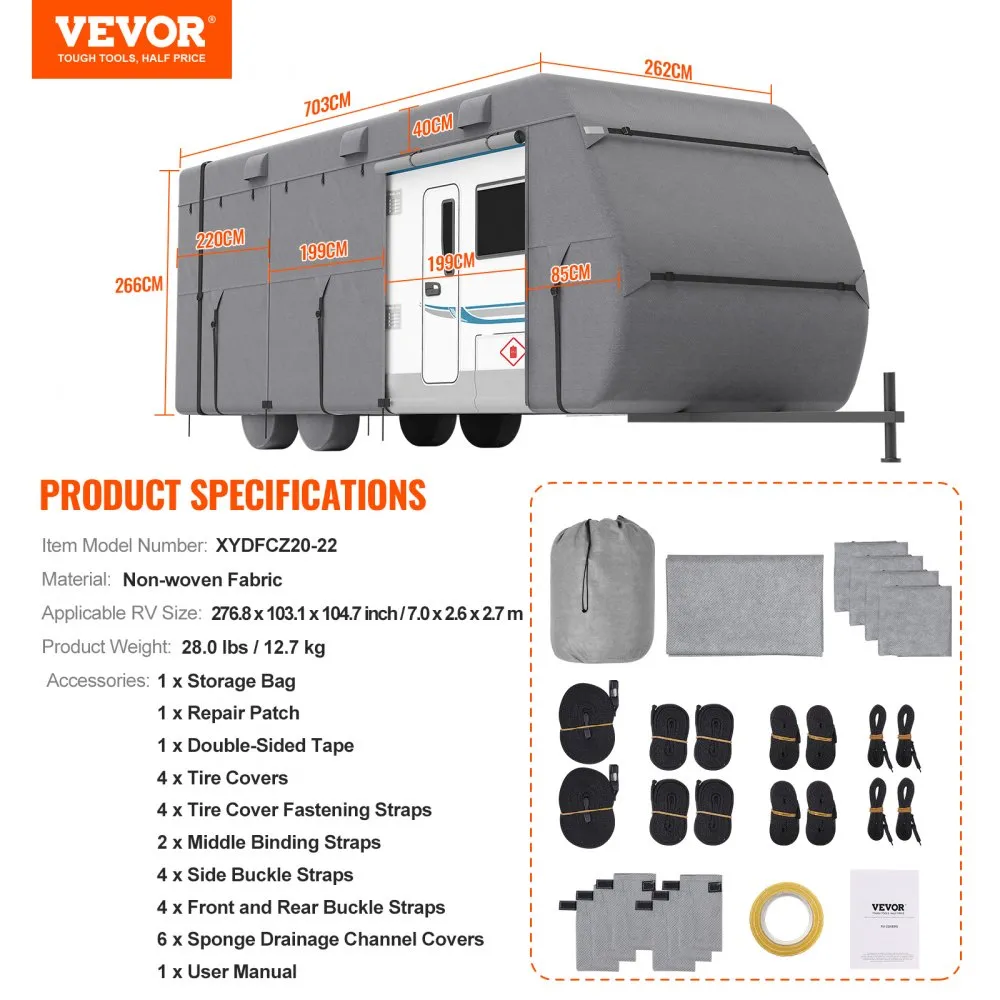 VEVOR CARAVANHOES CARAVAN BESCHERMHOES DEKZEIL RV BESCHERMFOLIE 6,16,7M