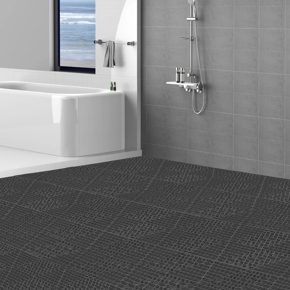VEVOR in elkaar grijpende tegels 55 stuks vloertegels drainage vloertegels, vloertegels 30 x 30 cm buiten vierkante vloertegels 